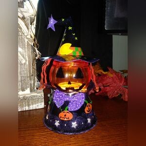 Vintage Halloween Pumpkin Lamp